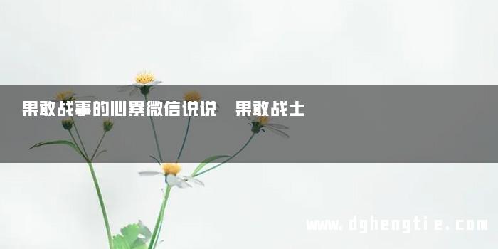 果敢战事的心累微信说说 果敢战士